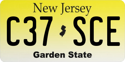 NJ license plate C37SCE