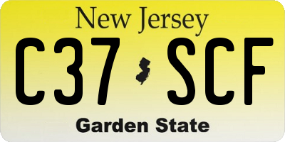 NJ license plate C37SCF