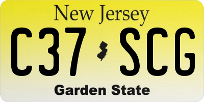NJ license plate C37SCG