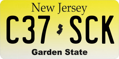 NJ license plate C37SCK