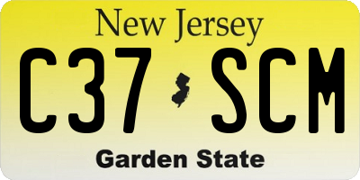 NJ license plate C37SCM