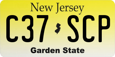 NJ license plate C37SCP