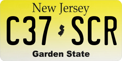 NJ license plate C37SCR