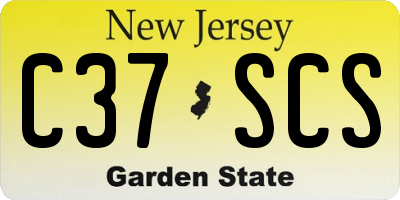 NJ license plate C37SCS