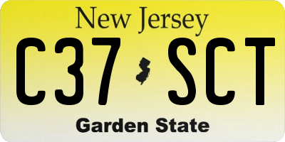 NJ license plate C37SCT