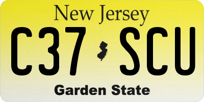 NJ license plate C37SCU