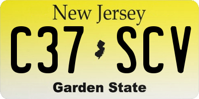 NJ license plate C37SCV