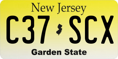 NJ license plate C37SCX