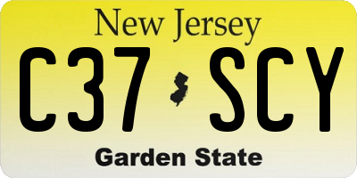 NJ license plate C37SCY