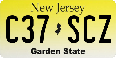 NJ license plate C37SCZ