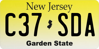 NJ license plate C37SDA