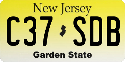 NJ license plate C37SDB