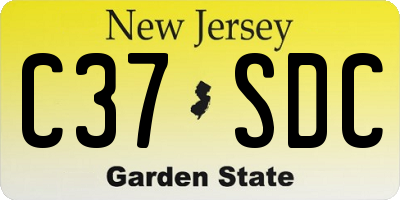 NJ license plate C37SDC