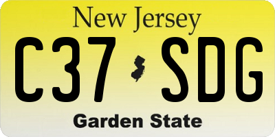 NJ license plate C37SDG