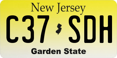 NJ license plate C37SDH