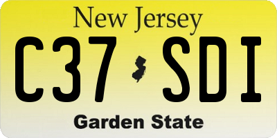 NJ license plate C37SDI