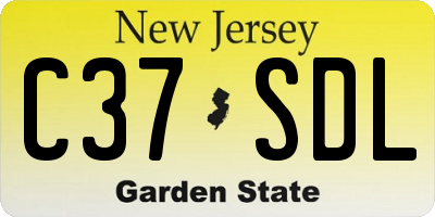 NJ license plate C37SDL