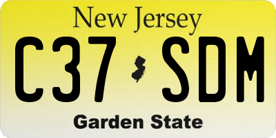 NJ license plate C37SDM