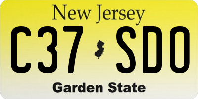NJ license plate C37SDO