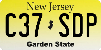 NJ license plate C37SDP