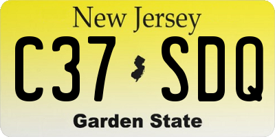 NJ license plate C37SDQ