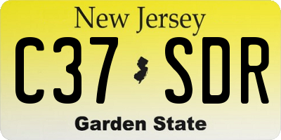 NJ license plate C37SDR