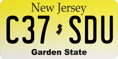 NJ license plate C37SDU