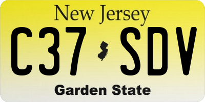 NJ license plate C37SDV