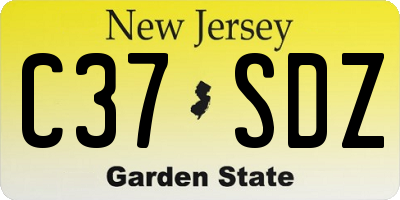 NJ license plate C37SDZ