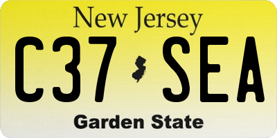 NJ license plate C37SEA
