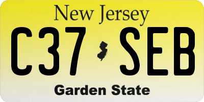 NJ license plate C37SEB