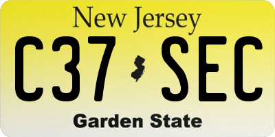 NJ license plate C37SEC