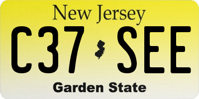 NJ license plate C37SEE