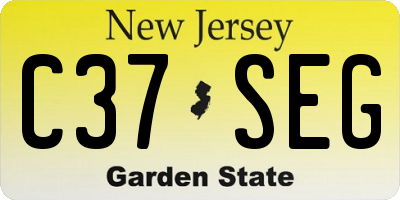 NJ license plate C37SEG