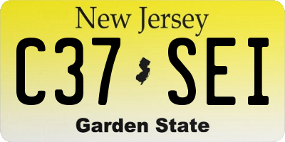 NJ license plate C37SEI