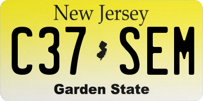 NJ license plate C37SEM