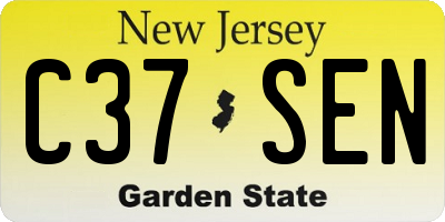 NJ license plate C37SEN