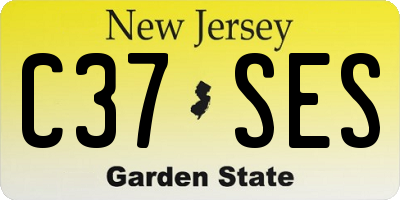 NJ license plate C37SES