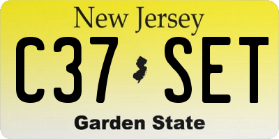 NJ license plate C37SET