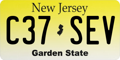 NJ license plate C37SEV