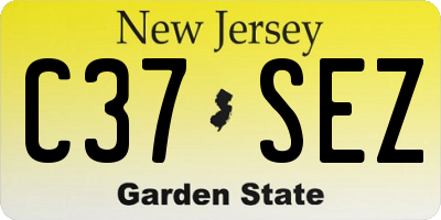 NJ license plate C37SEZ