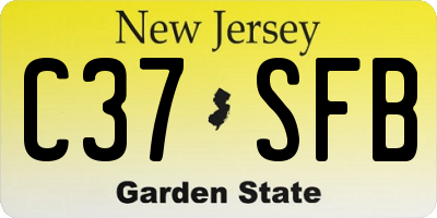 NJ license plate C37SFB