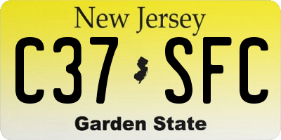 NJ license plate C37SFC