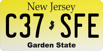 NJ license plate C37SFE