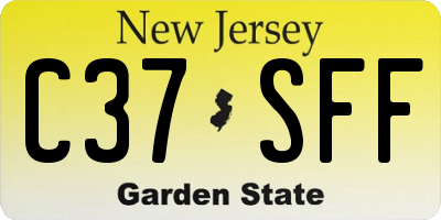 NJ license plate C37SFF