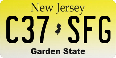NJ license plate C37SFG