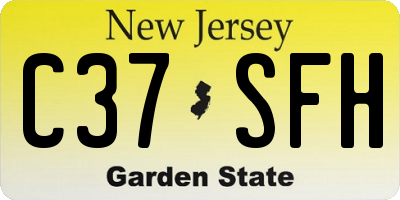 NJ license plate C37SFH