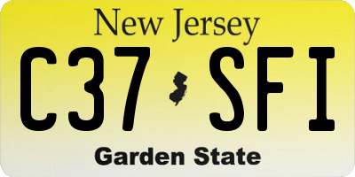 NJ license plate C37SFI