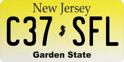 NJ license plate C37SFL