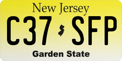 NJ license plate C37SFP